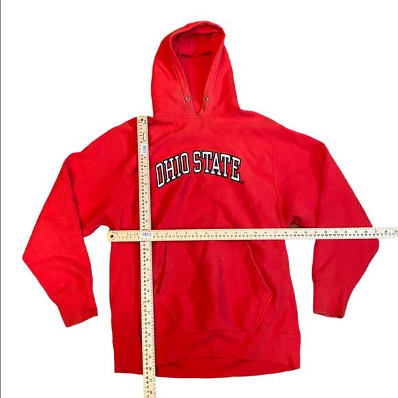 Ohio State University 90s Red Medium pullover hoodie sweatshirt Unisex NCAA - Picture 2 of 7